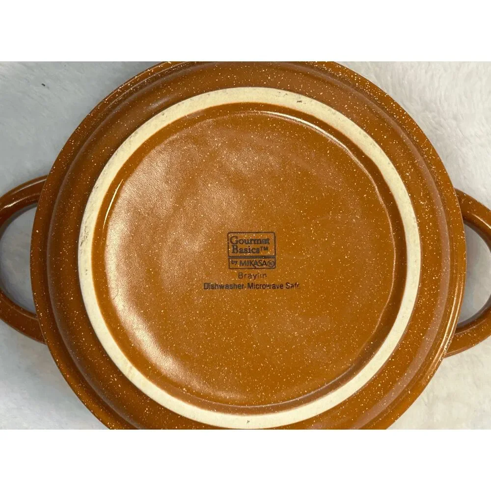 Gourmet Basics by Mikasa Double Handled Soup Bowl Braylin Set of Six Speckled